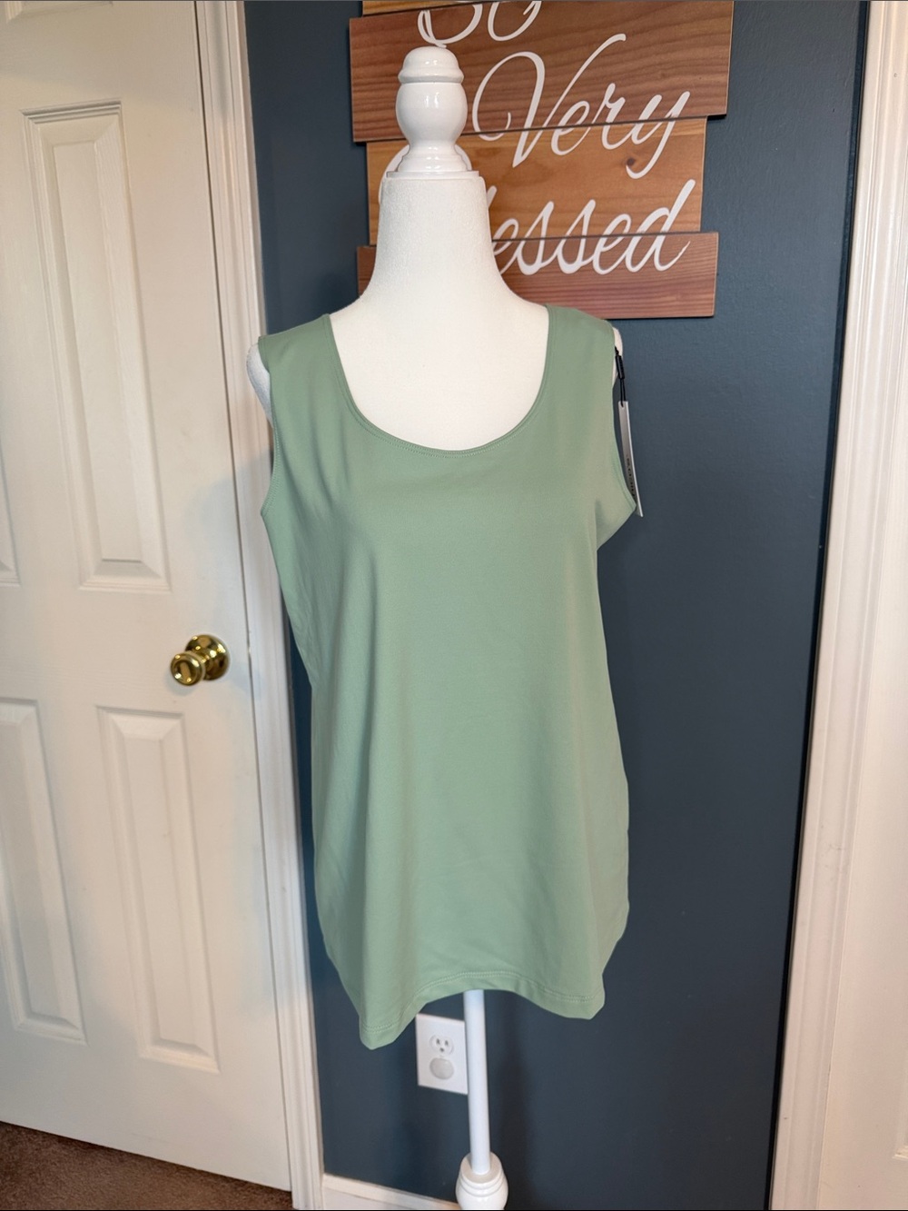 Chico's Moroccan Mint Microfiber Scoop Neck Tank